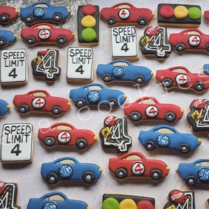 Custom Icing Cookies Car theme Cookie Set birthday  cookies too | Hand decorated cookies