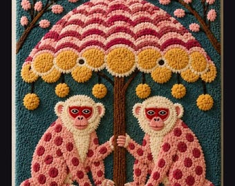 Hand Tufted Wool Swan Couple Rug | 3D Carved Wall Tapestry (New Zealand Wool)