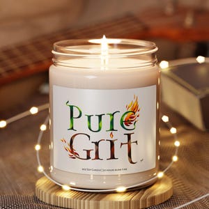 Pure Grit, Hand-Drawn 9oz Scented Soy Candle