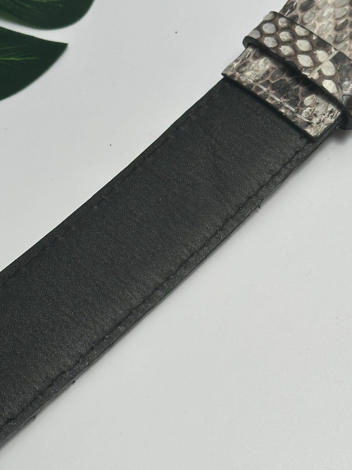 Handmade Python Skin Belt: Unisex Gray, Black, Navy Blue - Etsy display picture 2