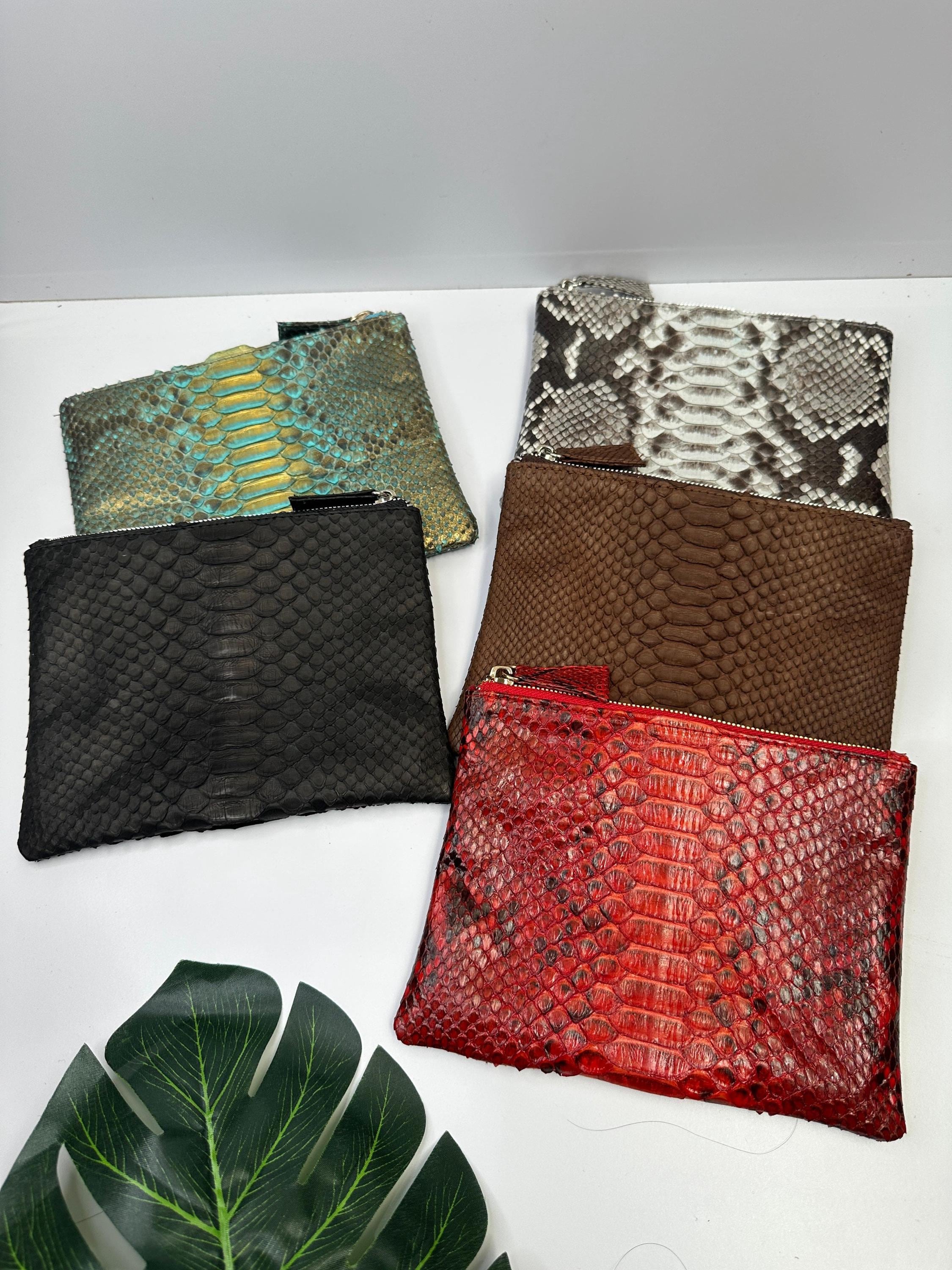 Snakeskin Clutch: Genuine Python Leather Pouch Bag