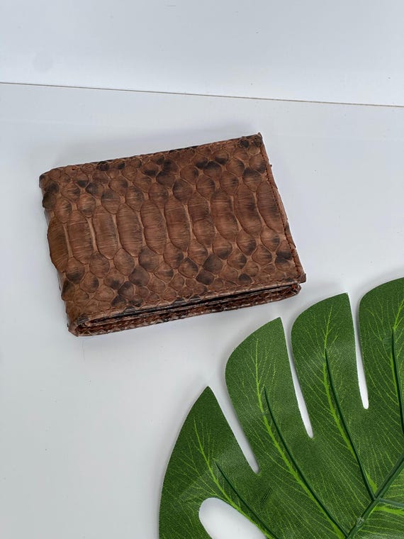 Handmade Python Snakeskin Bifold Wallet: Genuine Leather Men's