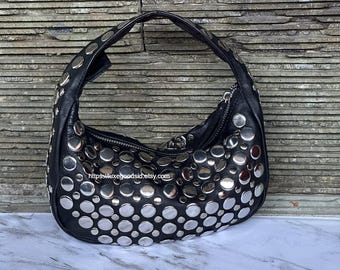 Y2K Black Silver Studded Purse Vintage 2000's Handbag Vintage