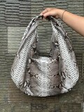 Gray Python Leather Big Hobo Bag: Luxury Snakeskin Shoulder Bag product logo