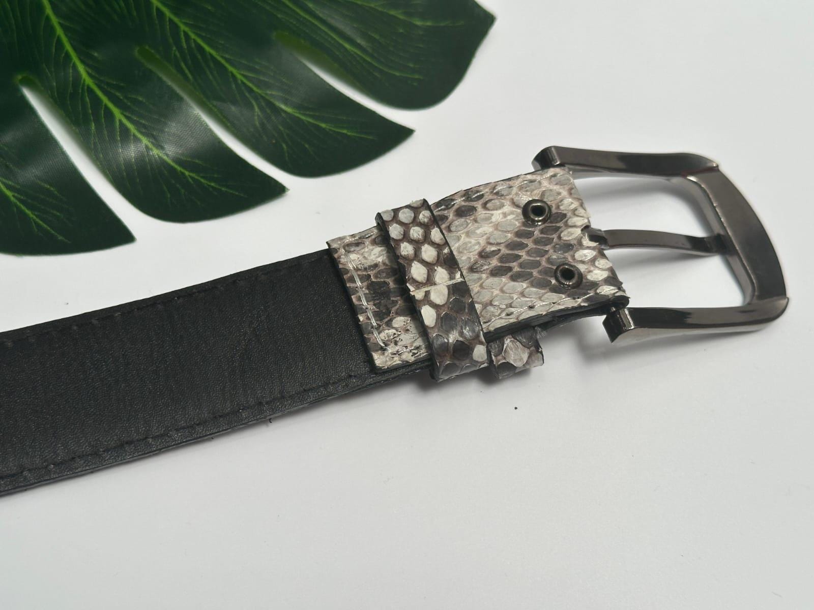 EXOTIC SKIN LOVERS
GREY& BLACKl BURMESE PYTHON BELT Handmade Python Skin Belt: Unisex Gray, Black, Navy Blue - Etsy main image 2