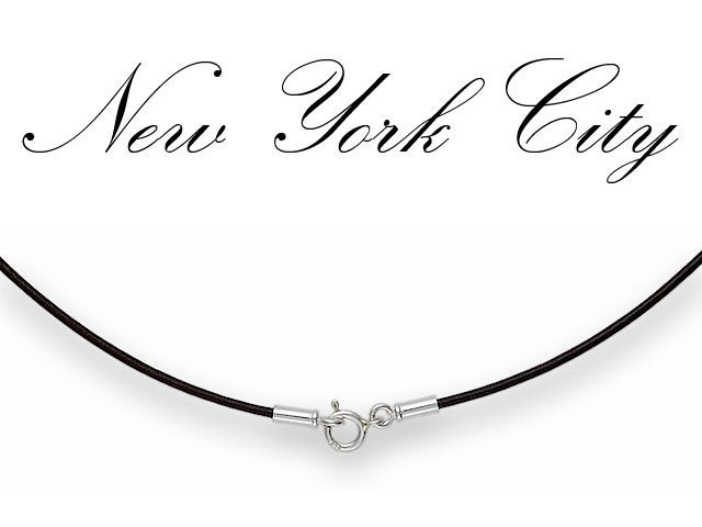 0.5mm Black Leather Cord Necklace Silver Clasp 14" - 36" in…