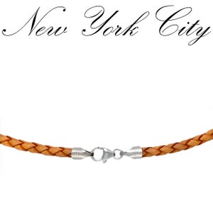 2,5 mm Naturflätad Bolo-lädersnörehalsband Silverspänne 14" tum - 36" tum Silverspänne S3-X2.5NAT