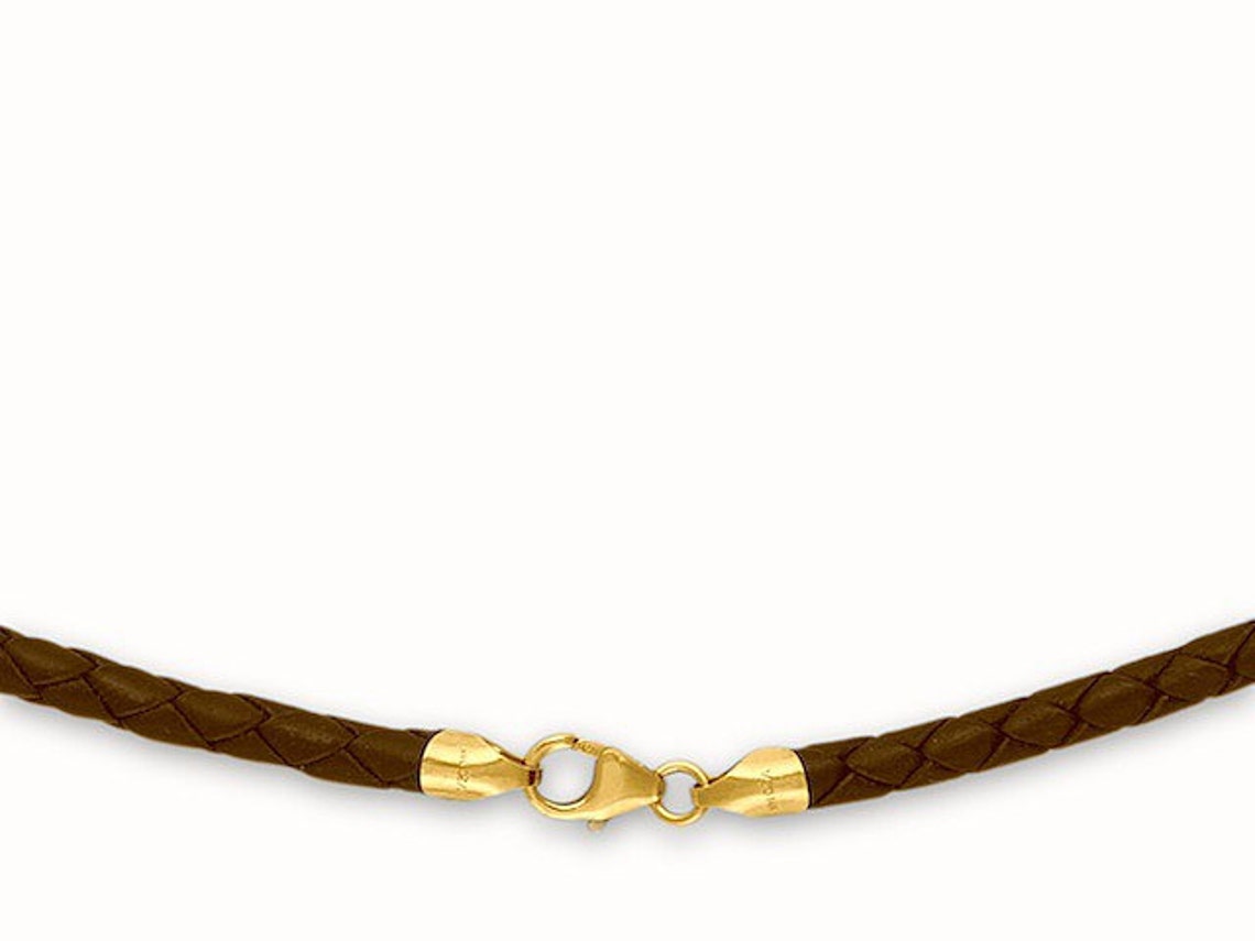 3mm Brown Braided Bolo Leather Cord Necklace 14 Inches Etsy