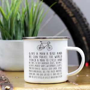 Cyclists Personalised Enamel Mug