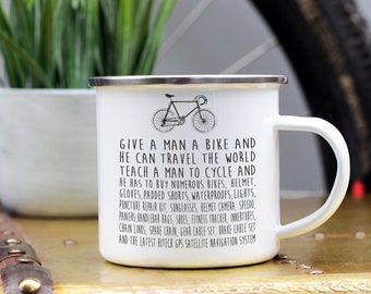 Cyclists Personalised Enamel Mug