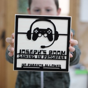 Gamer&#39;s Bedroom Sign, Gamer Door Sign, Door Sign, Gamer Gift, Personalised Sign, Personalized Kids Sign, Gaming Style Bedroom, Bedroom Sign