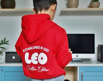 Sweat à capuche avec nom personnalisé pour enfants, sweat à capuche pour enfants imprimé bouffant