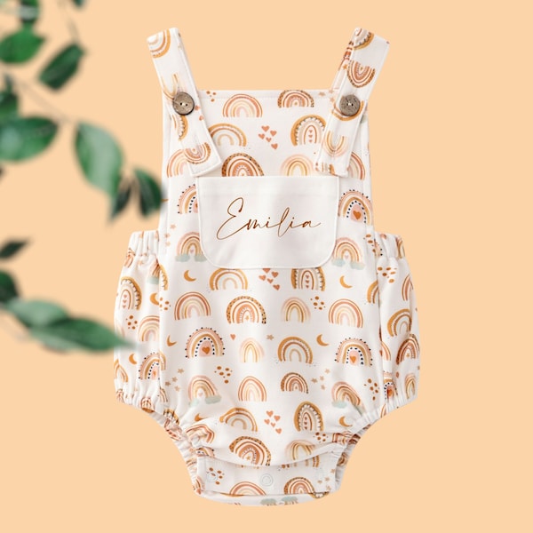 Baby Dungaree Romper, Organic Baby Romper, Personalised New Baby Gift, Baby Gift, New Baby, Baby Clothes, Baby, Unique Baby Gifts,