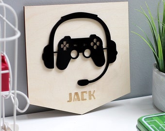 Gamer's Bedroom Sign, Gamer Door Sign, Door Sign, Gamer Gift, Personalised Sign, Personalized Kids Sign, Gaming Style Bedroom, Bedroom Sign