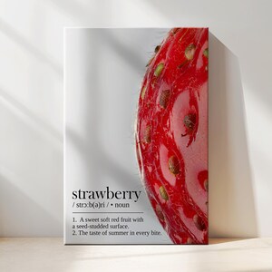 Impresión de macro fresa / Definición del diccionario, Arte culinario minimalista (Descarga digital)