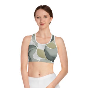 Chic Leaf Pattern Sports Bra - Activewear for Fitness, Yoga, Running, Gifts for Her, Stylish Workout Apparel