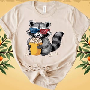 Waschbär 3D Film Nacht PNG | Sofortdownload | T-Shirt Grafik | Clipart | Druck von Demand Art | POD PNG | Popcorn Clipart