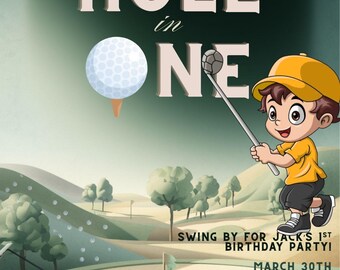 Hole in One-födelsedagsinbjudan