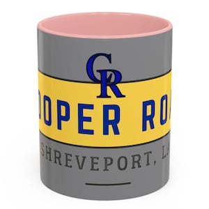 Cooper Road Mug, Shreveport Louisiana Neighborhood Pride, 11oz, 15oz Coffee Cup,