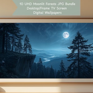 10 Moonlit Forests Frame TV & Desktop Backgrounds for PC | Fantasy Wallpapers | Wallpapers UHD Desktop Background for Windows Mac Tv | Jpg