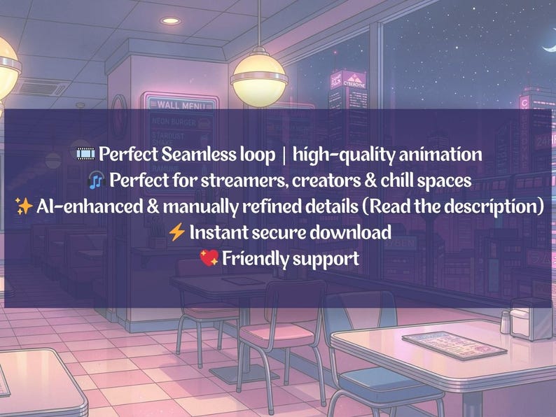 Neon Cyberpunk Cafe Animated Background Cozy Anime Crime City Night Sky ...