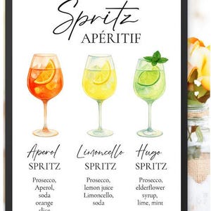 Cocktail & Spritz Menükarten für Partys oder Hochzeiten