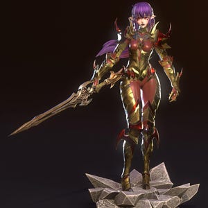 Esil Radiru STL File Solo Leveling | Sexy Demon Elf Girl 3D Print | Fantasy Anime Female Fighter Figurine STL for Resin & FDM,