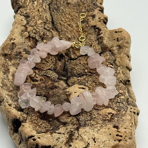Rose quartz bracelet, stone of love and heart, pink rose quartz beads, delicate bracelet, genuine