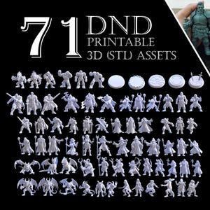 71 DnD STL Miniatures Bundle – Complete Edition – Fantasy Heroes, Monsters & Bases | 3D Printable + Blender Files