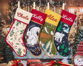 Personalized Needlepoint Family Christmas Stockings, Custom 2026 Embroidered Stocking with Name, Holiday Christmas Gifts,Christmas Decor