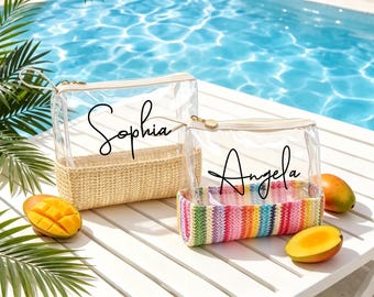 Personalized Name Cosmetic Bag,Custom PVC Makeup Bag,Bridesmaid Gifts Bag,Wedding Party Gifts,Bachelorette Party Gifts,Wedding Gifts For Her