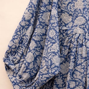 Handmade Floral Tunic Dress, Gift for Her, Modest Summer Dress with Sleeves, Beach Cover Up Luxe, Breathable Cotton Boho Midi image 12