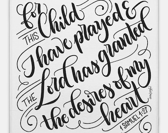 For this Child I have prayed - 1 Samuel 1:27 - Lightweight Gender Neutral Swaddle for Baby