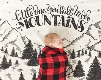 Little one, you will move mountains - Organic cotton or Lightweight fleece swaddle