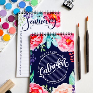 Watercolor Perpetual Calendar - Birthday and anniversary calendar - Family calendar