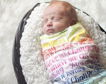 Believe you can change the world - Lightweight Swaddle for Rainbow baby