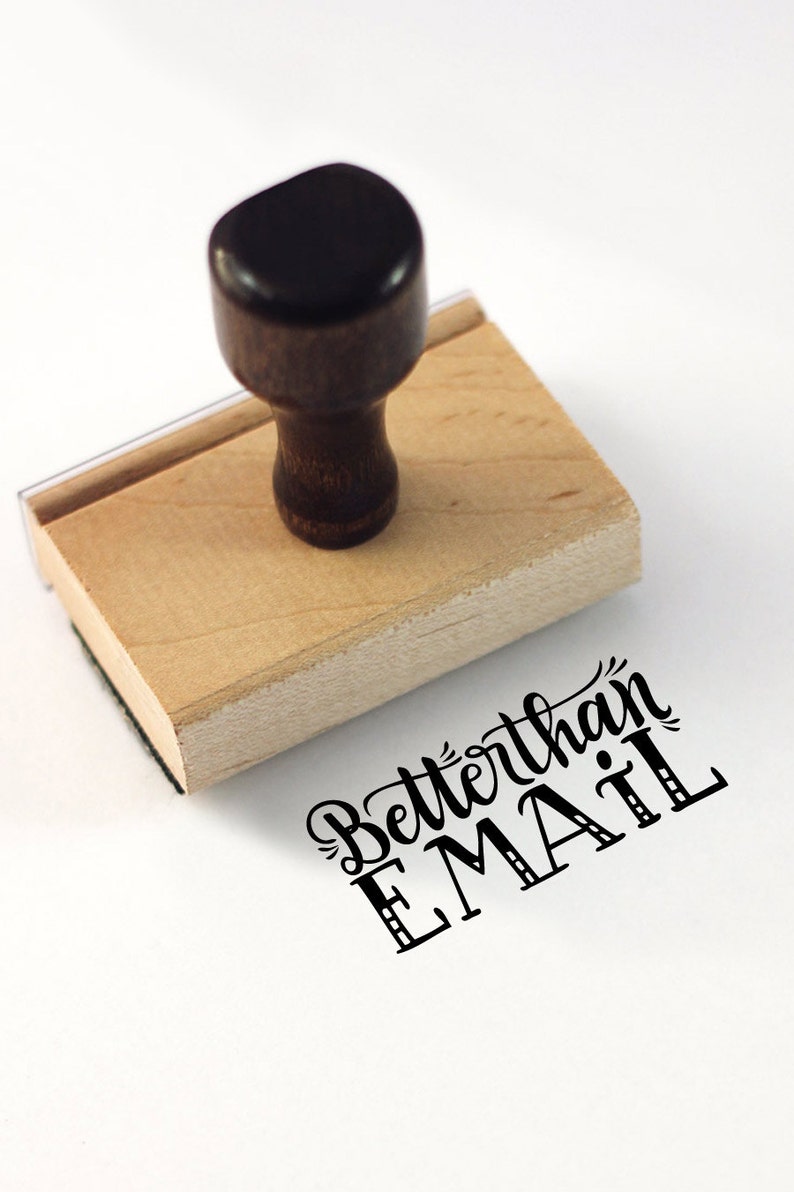 Better than Email Hand Lettered stamp 1 x 2 stamp Etsy