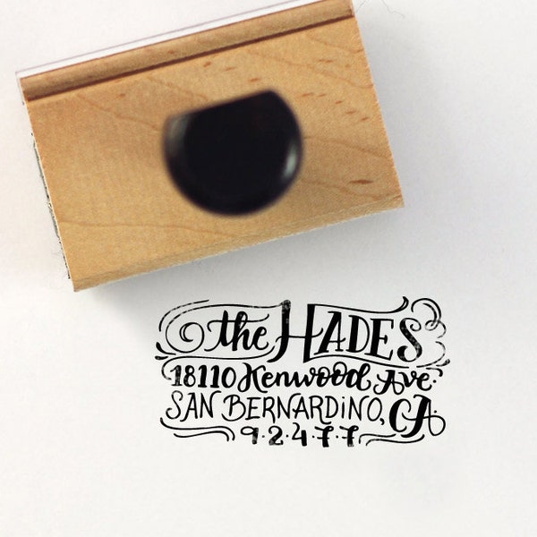 Return address stamp - HADES Style - Fully Hand lettered - DIY wedding