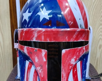 Mandalorian Star War Helmet Boba Fett Blue USA Steel Helmet Prop Cosplay Armor