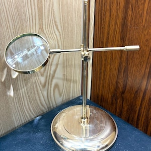 Nautical Brass Magnifying Glass ~ Victorian Magnifiers Working Table Decorative Map Reader Desk Top on Adjustable Stand ~ Gift Item