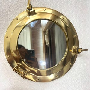 Nautical Brass Finish Wall Décor Porthole ~ Handmade Maritime Ship Boat Round Porthole ~ Window & Wall Mirror Porthole ~ Available in 6 Size
