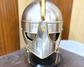 Medieval Viking Helmet: 18 Gauge Steel, Chainmail Cosplay Prop Armor