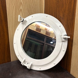 Nautical Wall Décor White Porthole ~ Handmade Maritime Ship Boat Round Porthole ~ Window & Wall Mirror Porthole ~ Available in 6 Size