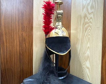 Handgemaakte messing helm in Napoleon-stijl met standaard, Royal Cuirassier officiershelm cadeau-item