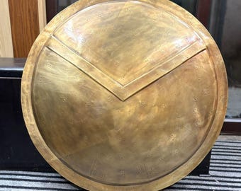 300 Movie Spartan Shield: 18 Gauge Steel Round Shield, King Leonidas Cosplay Prop