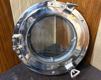 Nautisches 12-Zoll-Bullauge mit verchromter Oberfläche, Schiffsfenster Marine Bullauge-Wanddekor
