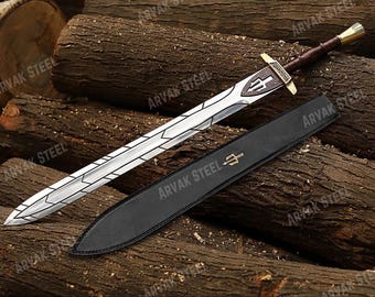 Percy Jackson Riptide Sword, Anaklusmos Replica Sword, Handmade Stainless Steel Sword with Sheath, Cosplay Prop, Fantasy Movie Sword