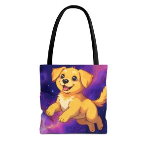 Cute Golden Retriever Galaxy Tote - Dog Lover's Eco-Friendly Bag, Pet-Themed Gift, Reusable Shopping Tote, Animal Rescue Fundraiser
