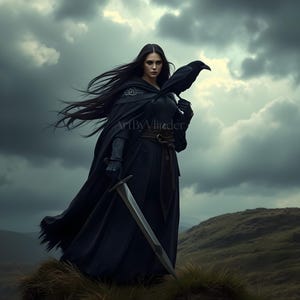 Morrigan – Celtic Raven Goddess – Dark Mythology Printable by ArtByVlinder