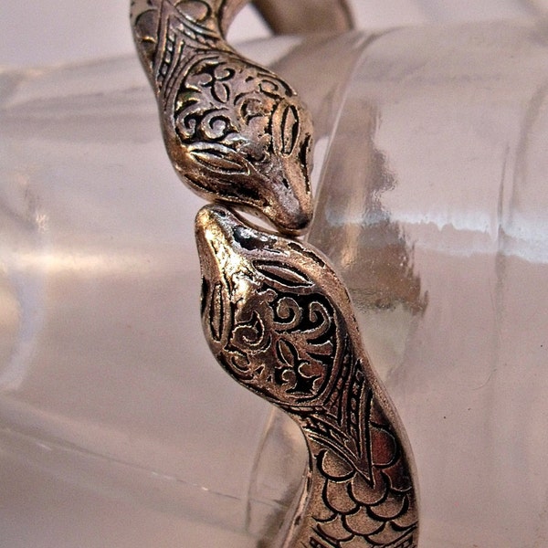 Doppelkopf Schlange Clamper Armband
